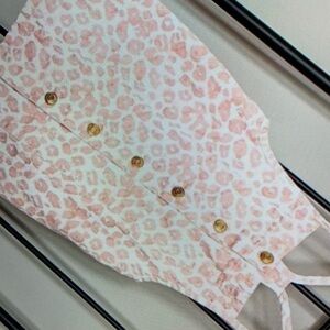 Adorable animal print zipper cute girls blouse